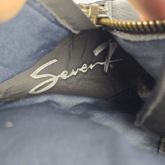 Seven 7 Women's Silver Metallic Lace-Up Mr. Zipper Combat Zip Boots, Size: 10 - Picture 3 of 13